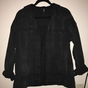 Free People Distressed Denim Jacket